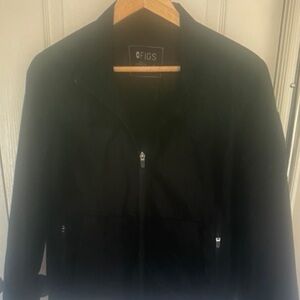 Figs Black Lightweight Windbreaker Jacket